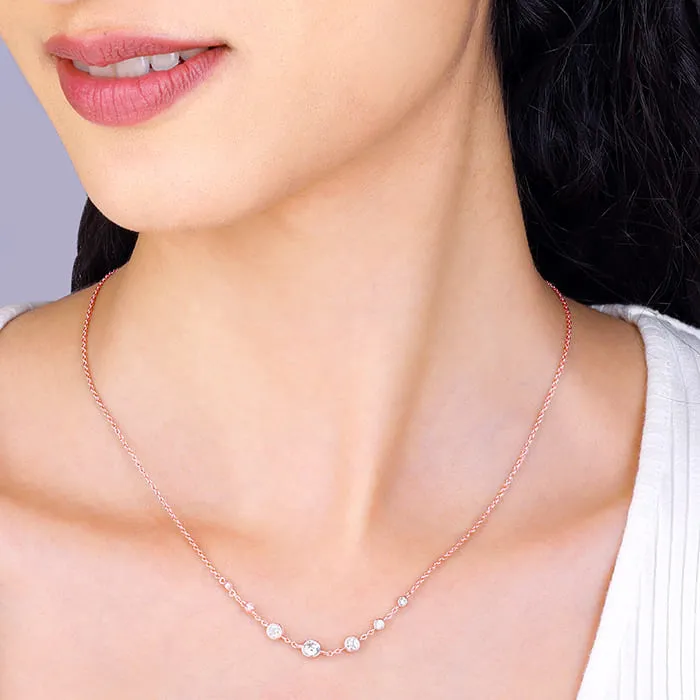 Rose Gold Stoned Necklace Giva