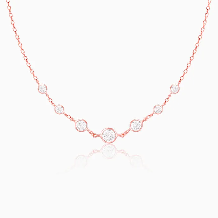 Rose Gold Stoned Necklace Giva