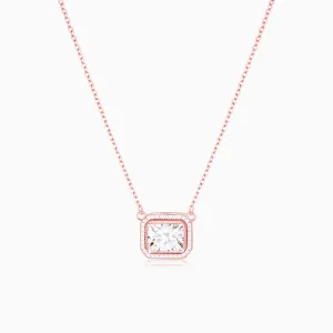 Rose Gold Studded Baguette  Necklace Giva