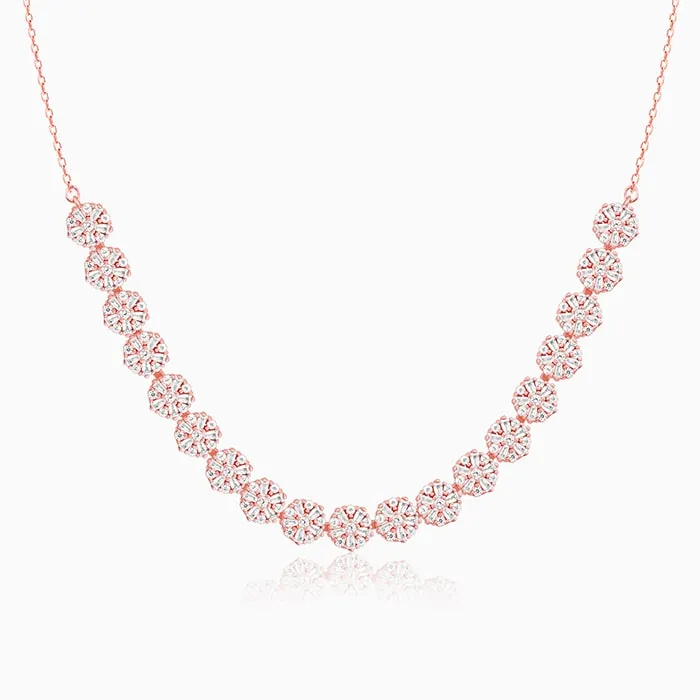 Rose Gold Studded Flower Necklace Giva