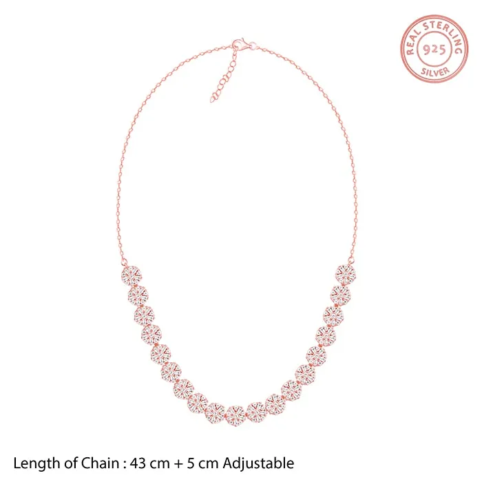 Rose Gold Studded Flower Necklace Giva