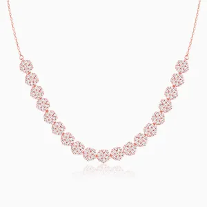 Rose Gold Studded Flower Necklace Giva