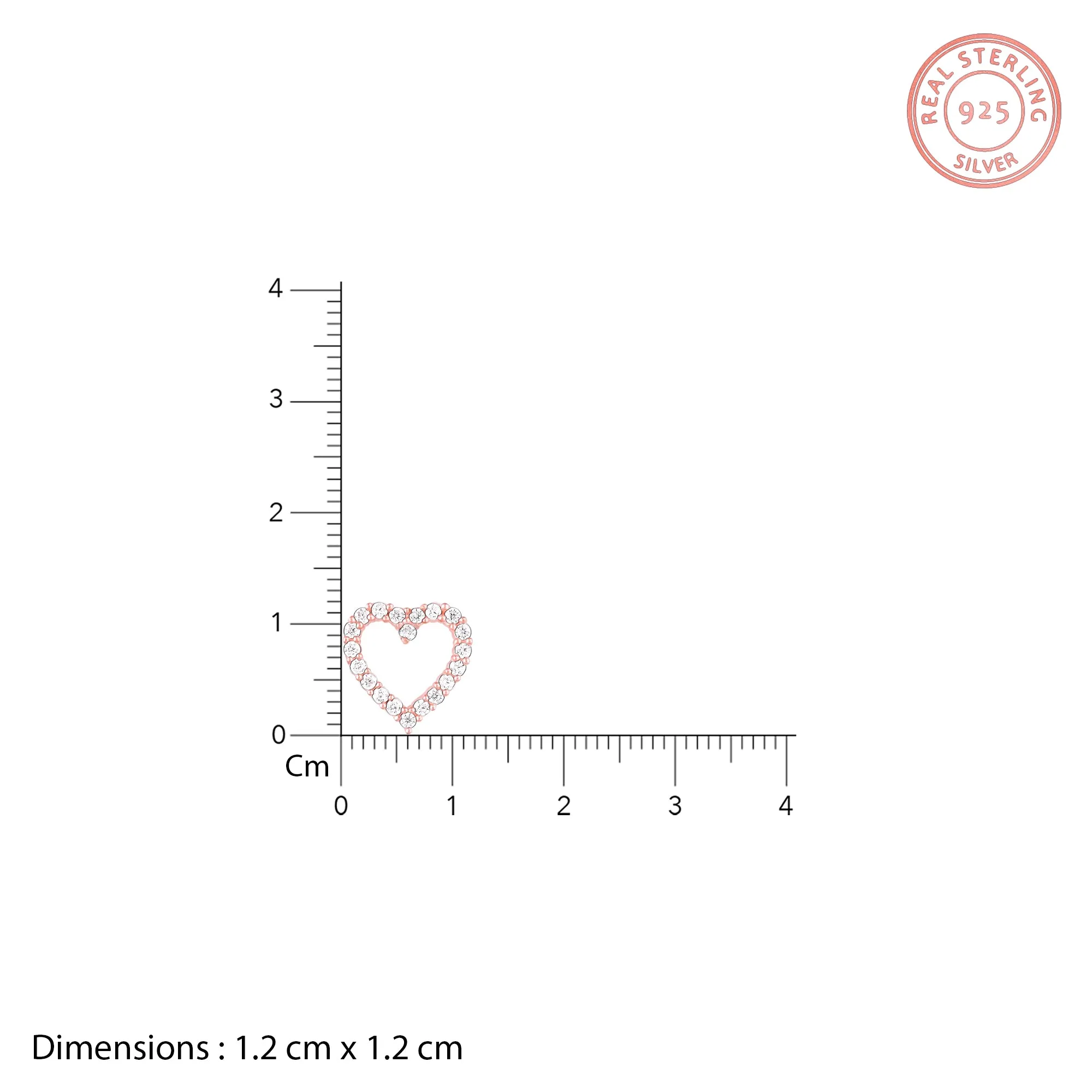 Rose Gold Studded Heart Earrings Giva