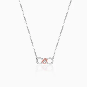 Rose Gold Studded Infinity Heart Pendant Giva