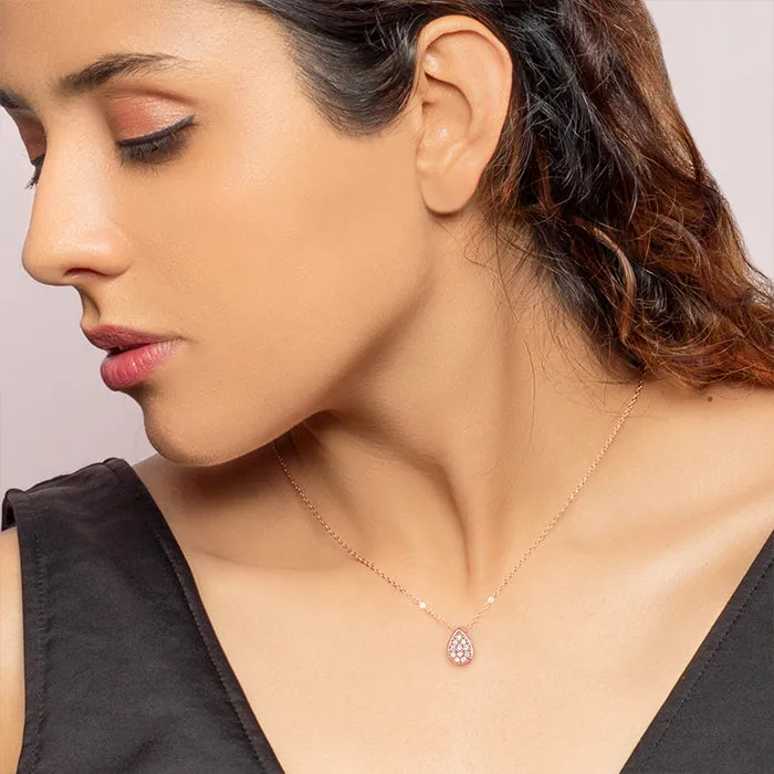 Rose Gold Studded Swayer Necklace Giva