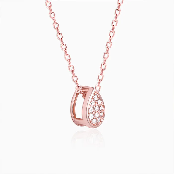 Rose Gold Studded Swayer Necklace Giva