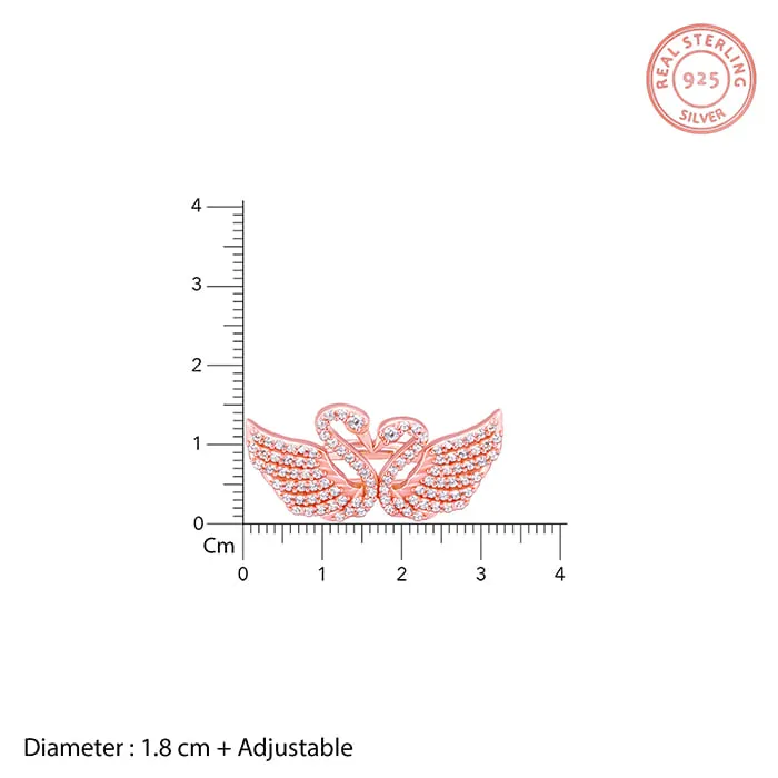 Rose Gold Swan Love Ring Giva
