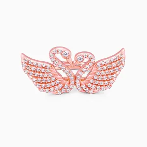 Rose Gold Swan Love Ring Giva