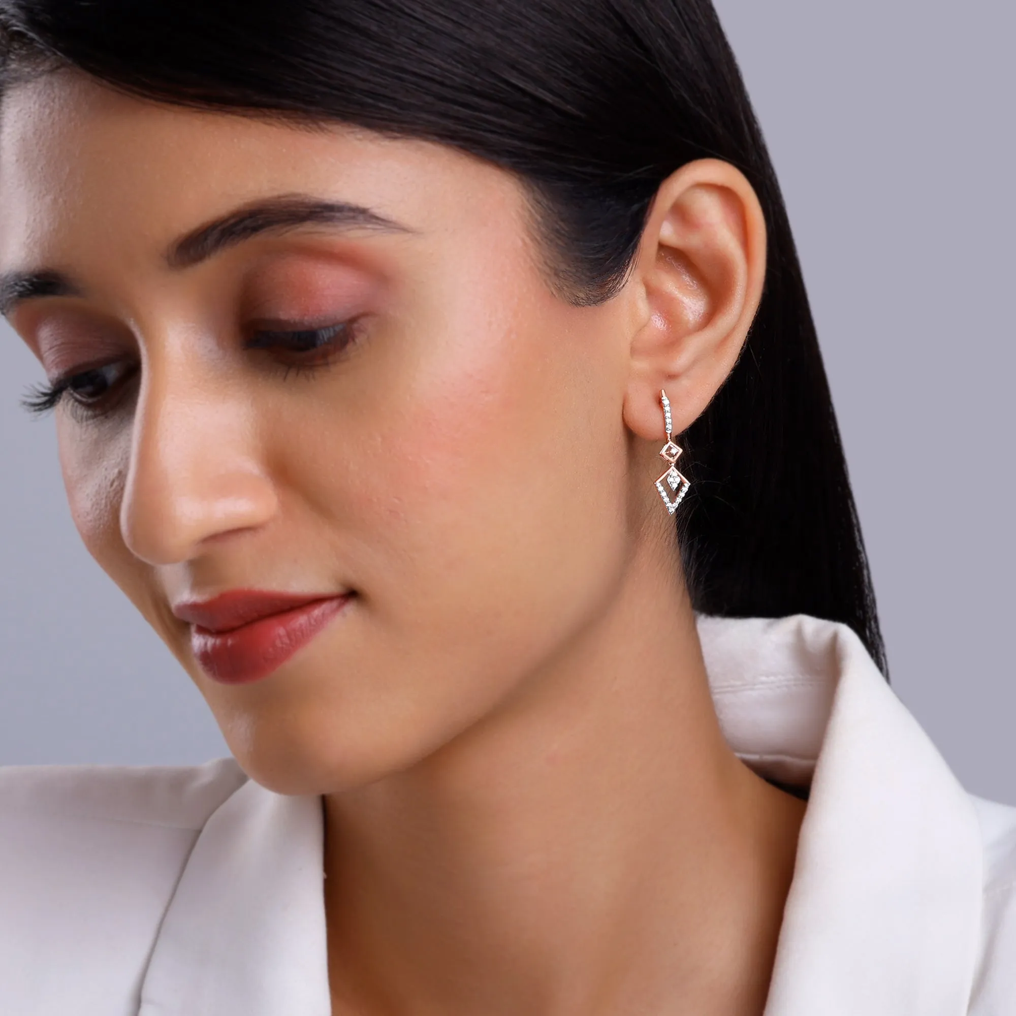 Rose Gold Swanky Diamond Earrings Giva