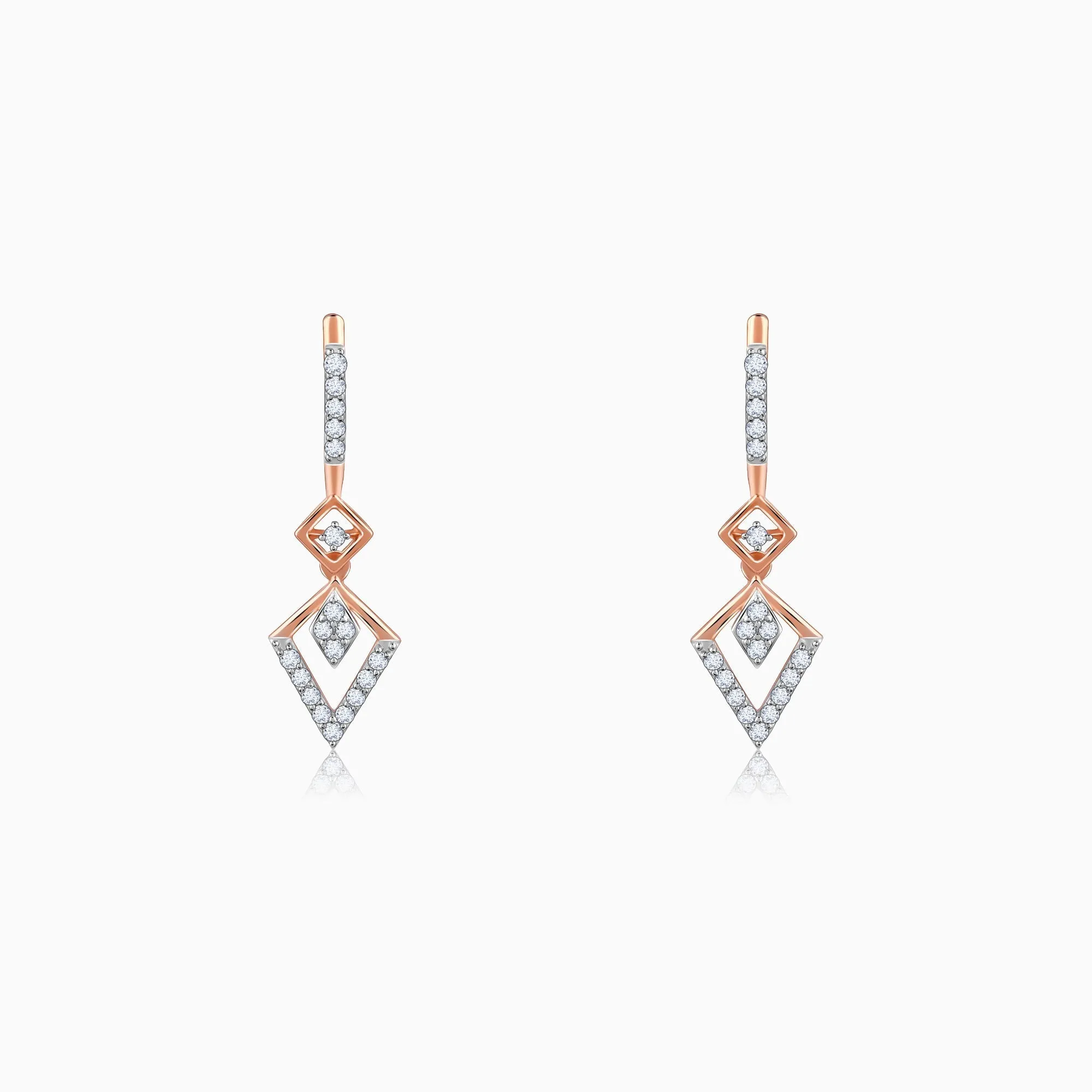 Rose Gold Swanky Diamond Earrings Giva