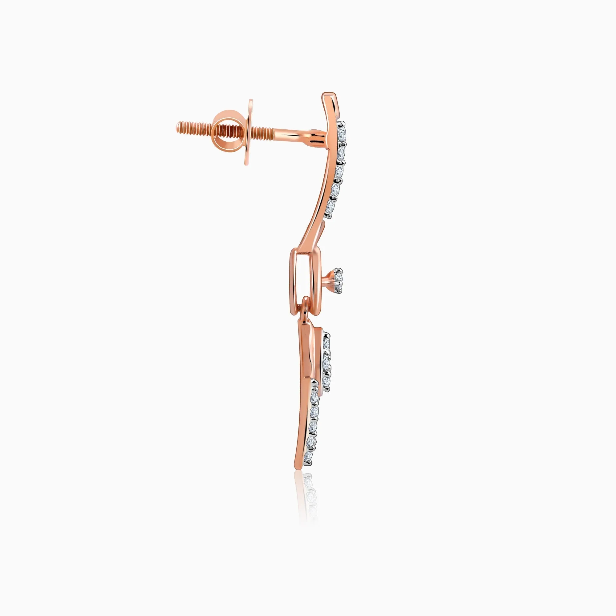 Rose Gold Swanky Diamond Earrings Giva