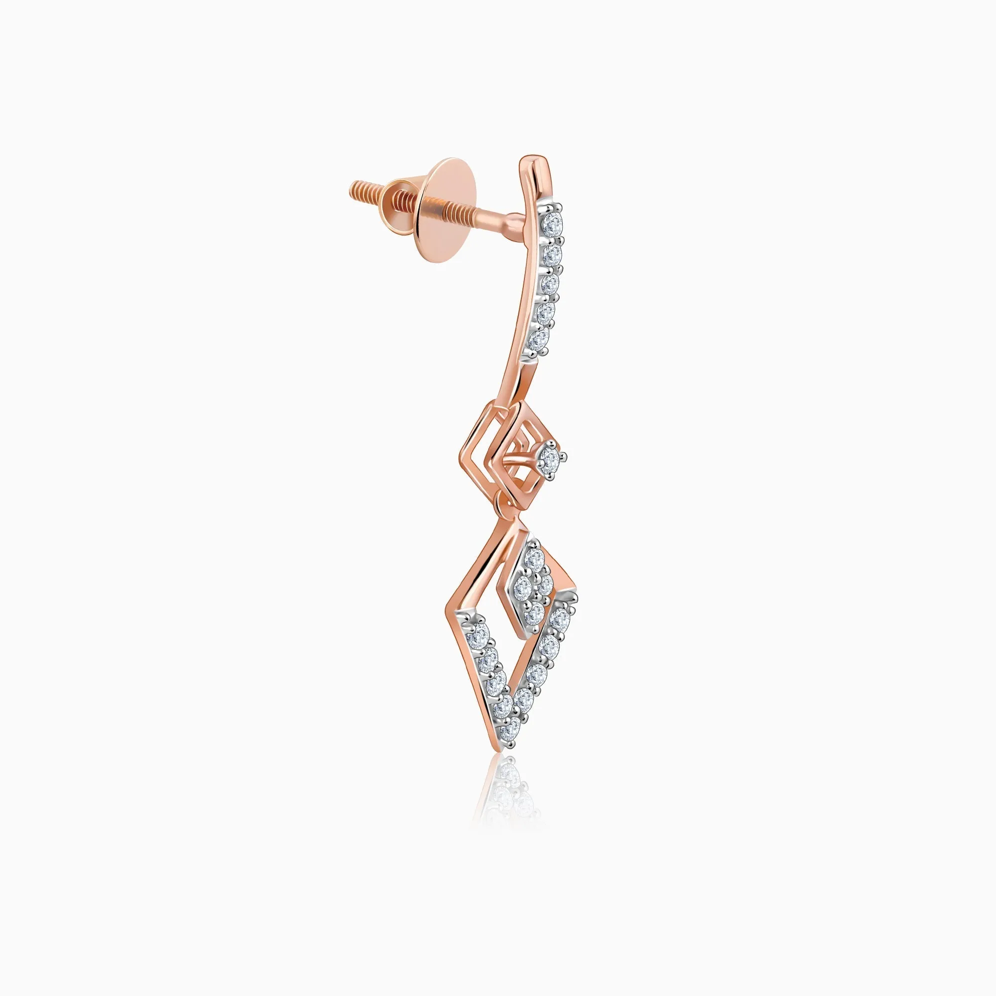 Rose Gold Swanky Diamond Earrings Giva