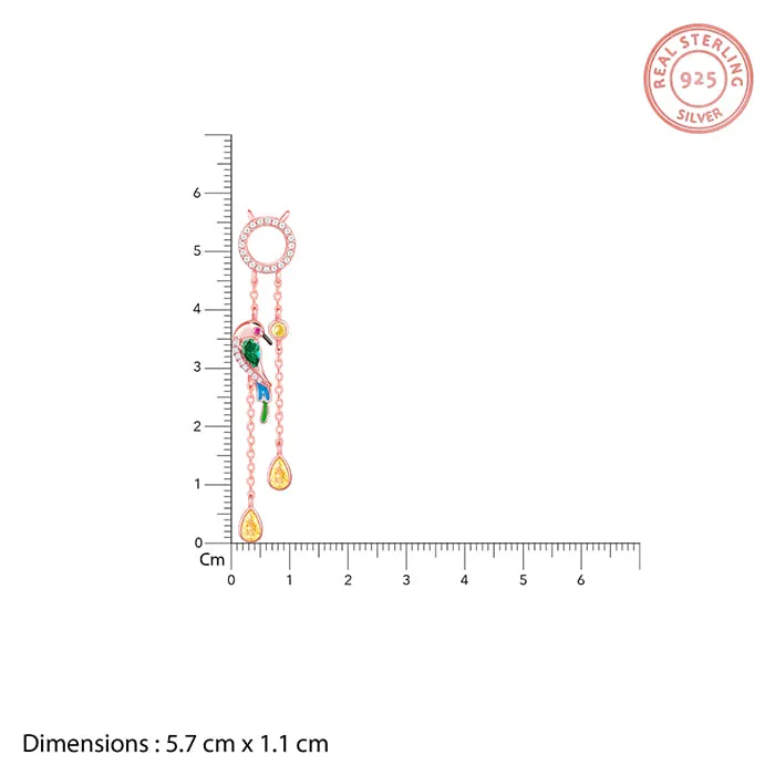 Rose Gold Swinging Bird Pendant with Link Chain Giva