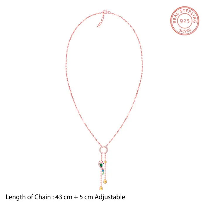 Rose Gold Swinging Bird Pendant with Link Chain Giva