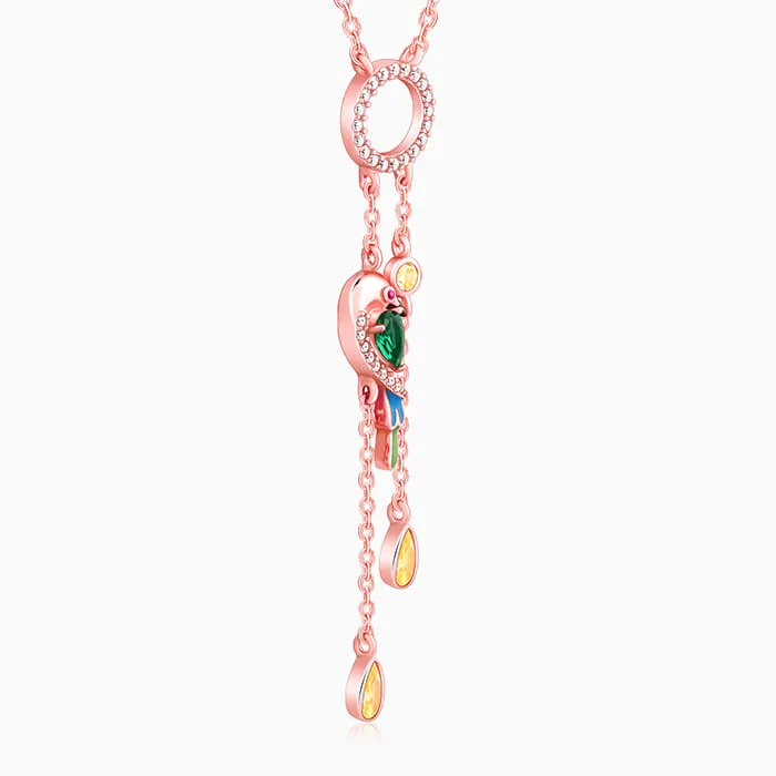 Rose Gold Swinging Bird Pendant with Link Chain Giva