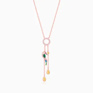 Rose Gold Swinging Bird Pendant with Link Chain Giva
