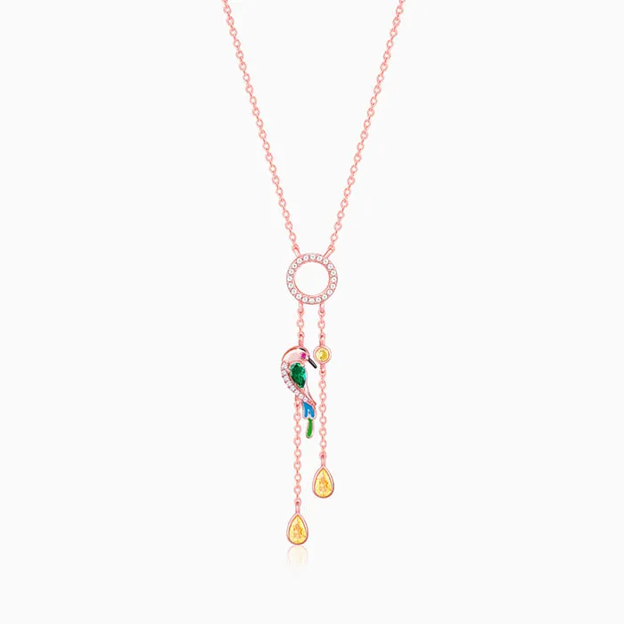 Rose Gold Swinging Bird Pendant with Link Chain Giva