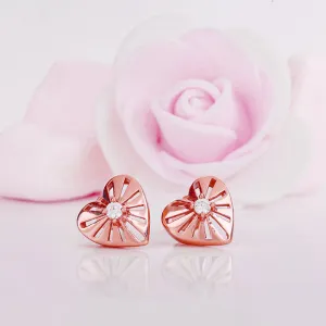 Rose Gold The Sunshine of My Life Heart Earrings Giva