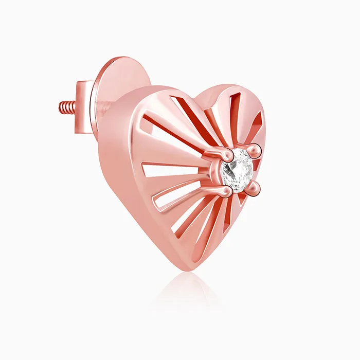 Rose Gold The Sunshine of My Life Heart Earrings Giva