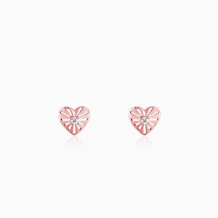 Rose Gold The Sunshine of My Life Heart Earrings Giva