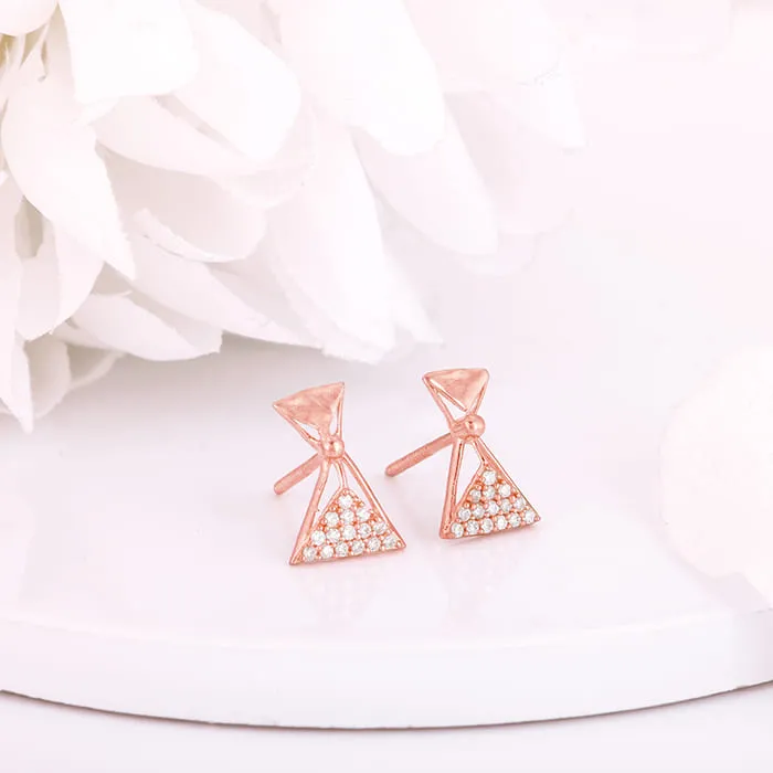 Rose Gold Triangular Elegance Earrings Giva
