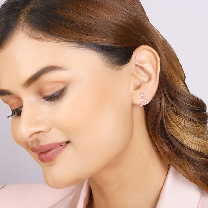 Rose Gold Triangular Elegance Earrings Giva