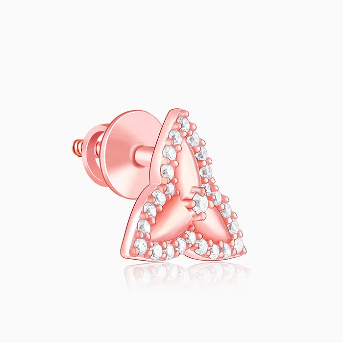 Rose Gold Trillium Trifecta Earrings Giva