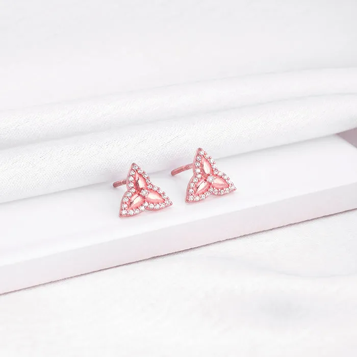 Rose Gold Trillium Trifecta Earrings Giva