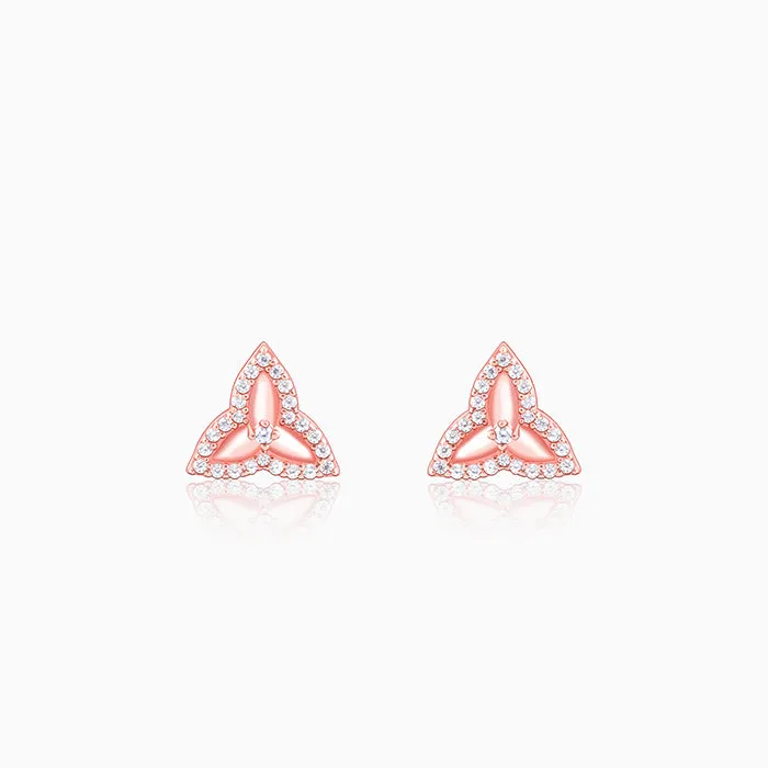Rose Gold Trillium Trifecta Earrings Giva