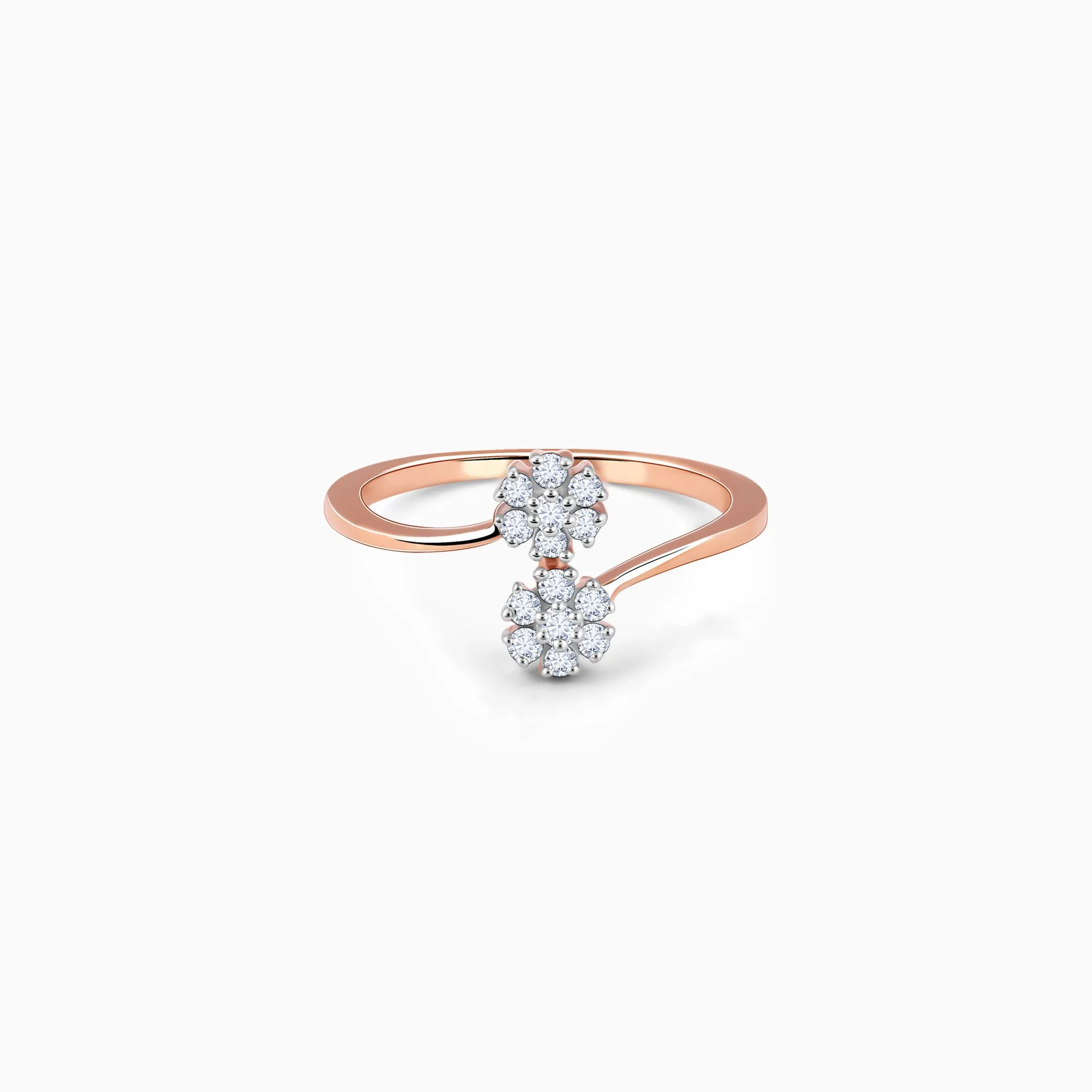 Rose Gold Twain Bouquet Diamond Ring Giva
