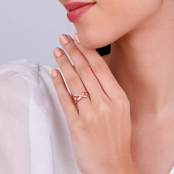Rose Gold Twist & Turns Zircon Ring Giva