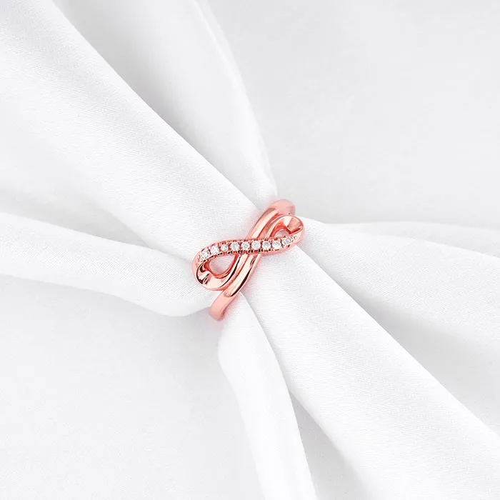 Rose Gold Twist & Turns Zircon Ring Giva