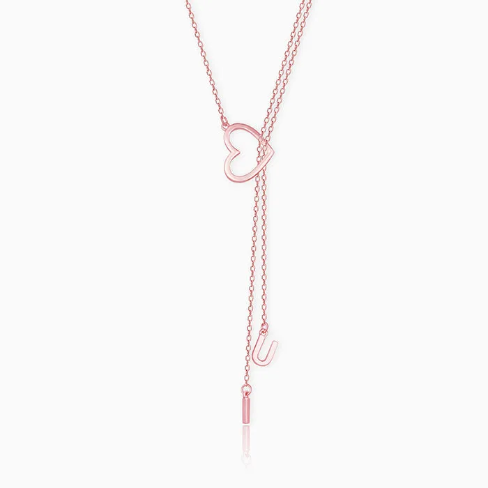 Rose Gold U&I Heart Necklace Giva