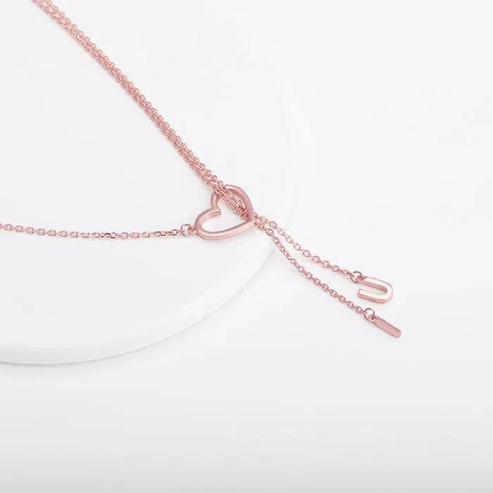 Rose Gold U&I Heart Necklace Giva