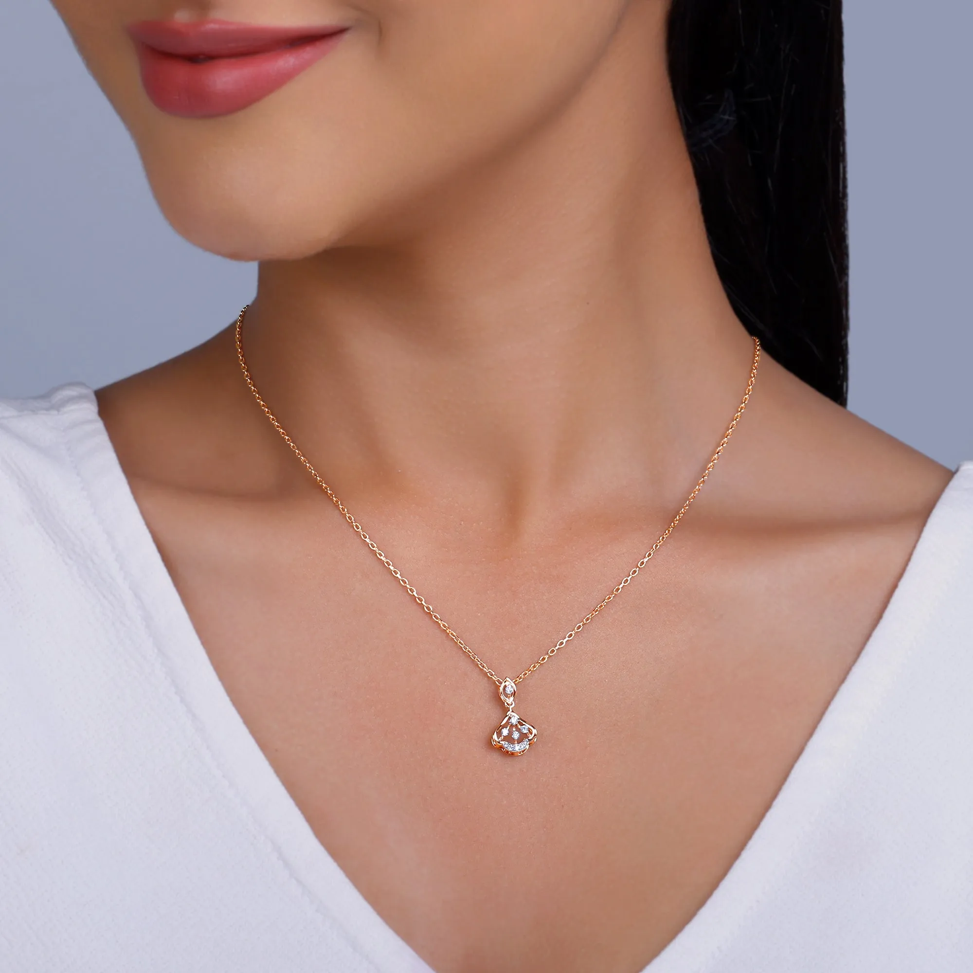 Rose Gold Visionary Shine Diamond Pendant Giva