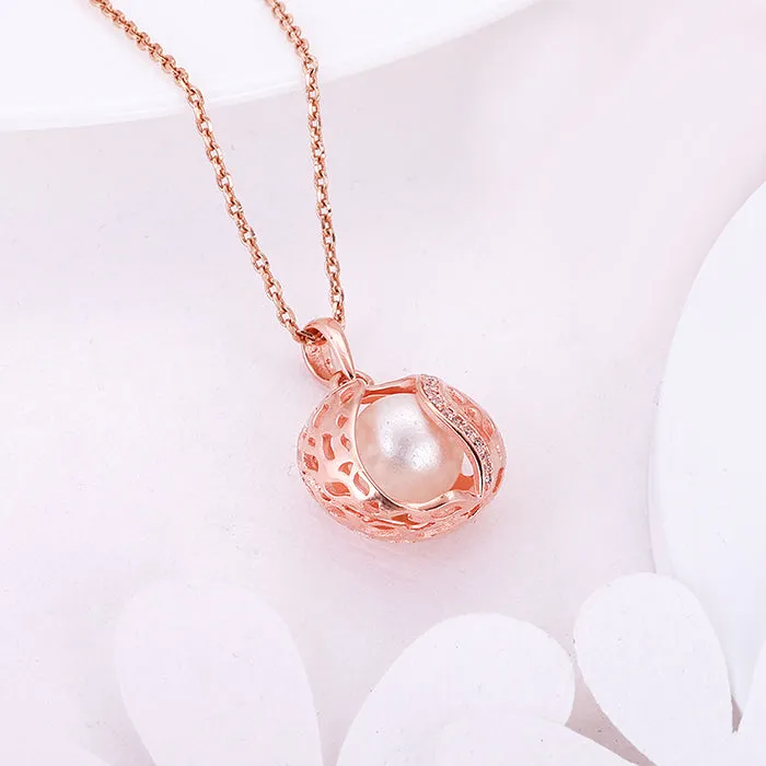 Rose Gold Warm Embrace Pendant With Link Chain Giva
