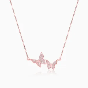 Rose Gold Wavering Wings Necklace Giva