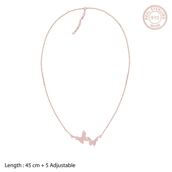 Rose Gold Wavering Wings Necklace Giva