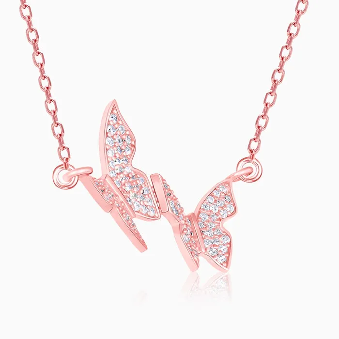 Rose Gold Wavering Wings Necklace Giva
