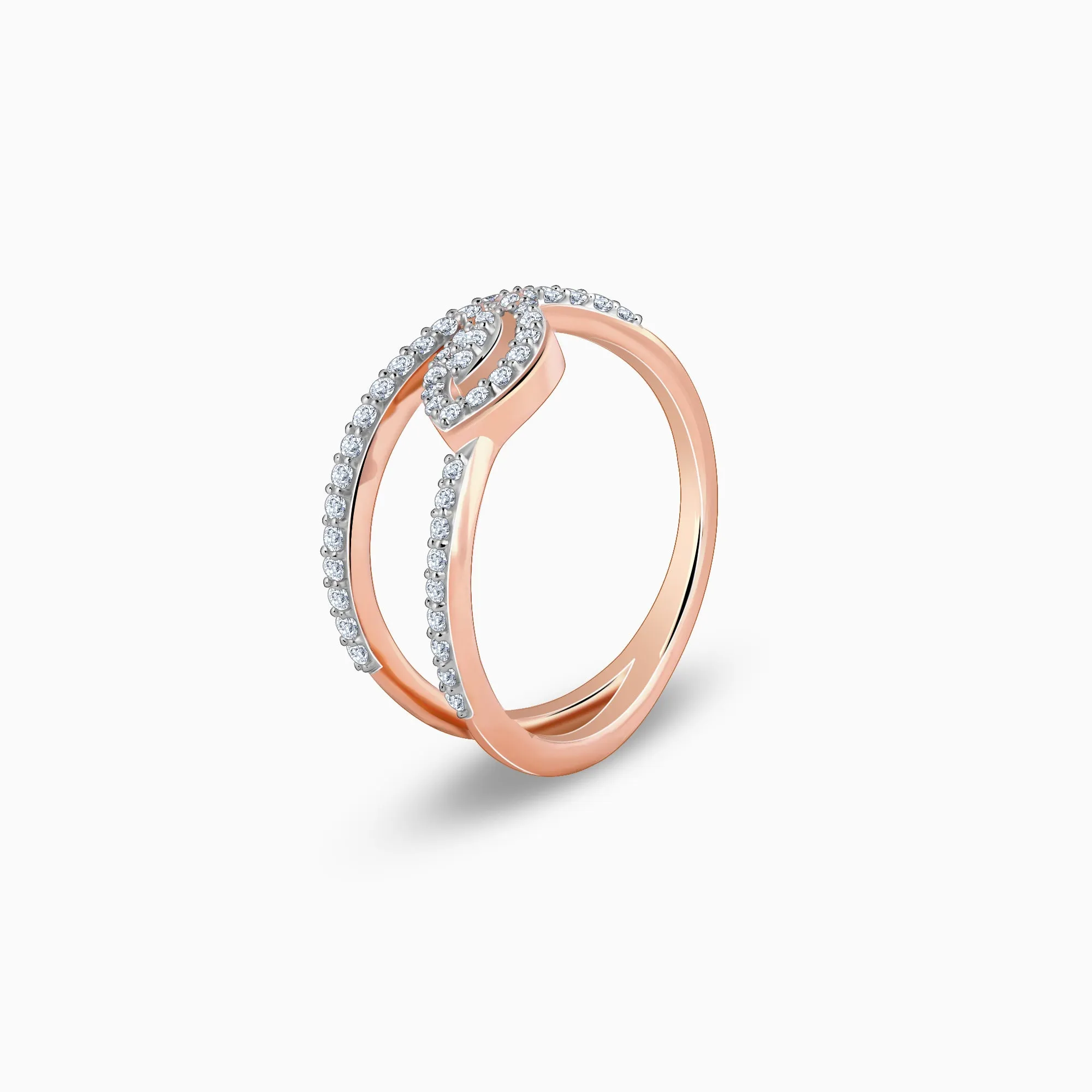 Rose Gold Wavy Bud Diamond Ring Giva