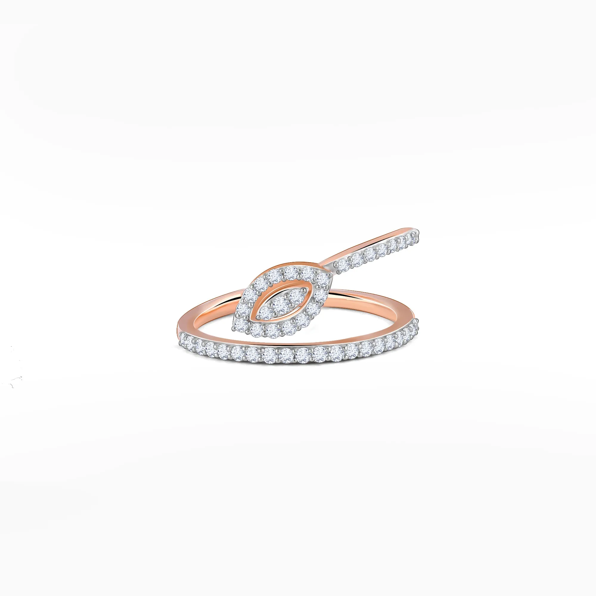 Rose Gold Wavy Bud Diamond Ring Giva