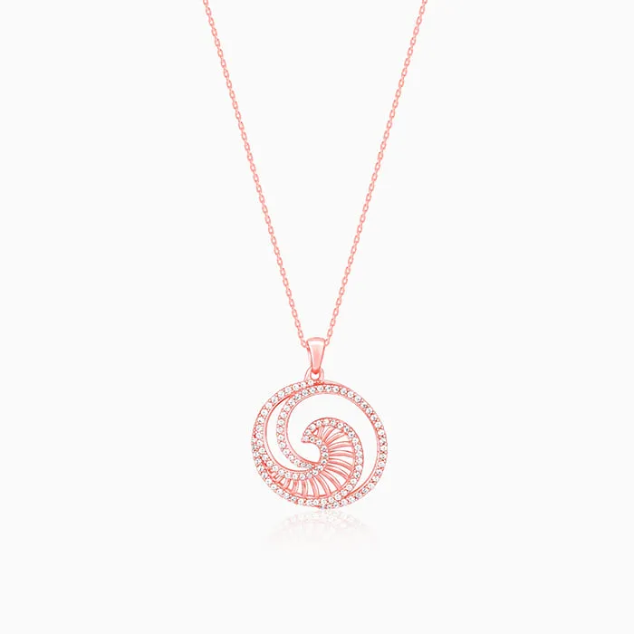 Rose Gold Whirpool Pendant With Link Chain Giva