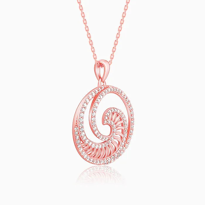 Rose Gold Whirpool Pendant With Link Chain Giva