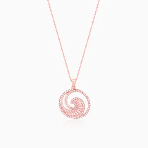 Rose Gold Whirpool Pendant With Link Chain Giva