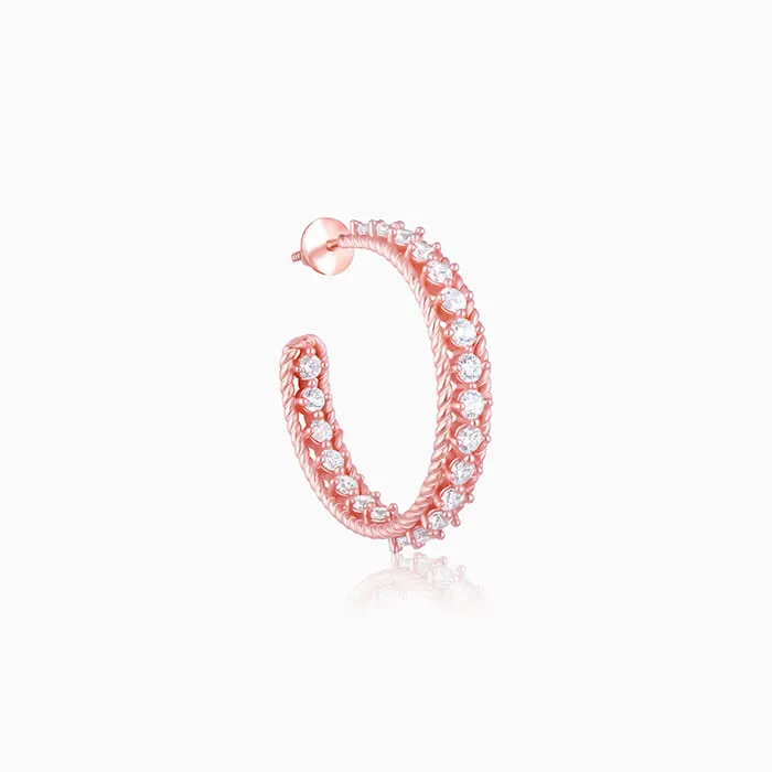 Rose Gold White Zircon Hoop Earrings Giva