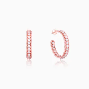 Rose Gold White Zircon Hoop Earrings Giva