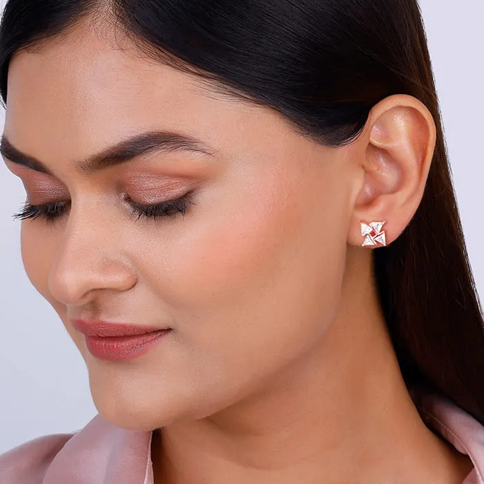 Rose Gold Windmill Stud Earrings Giva