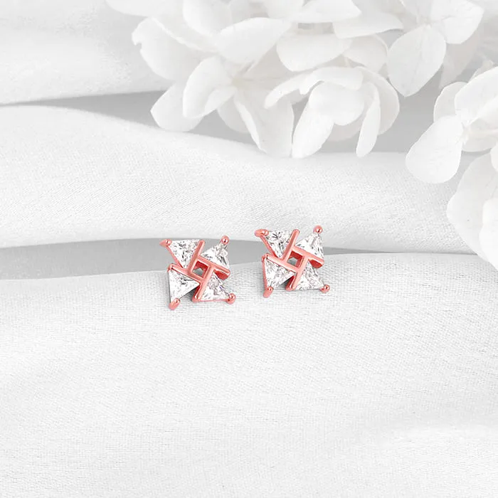Rose Gold Windmill Stud Earrings Giva