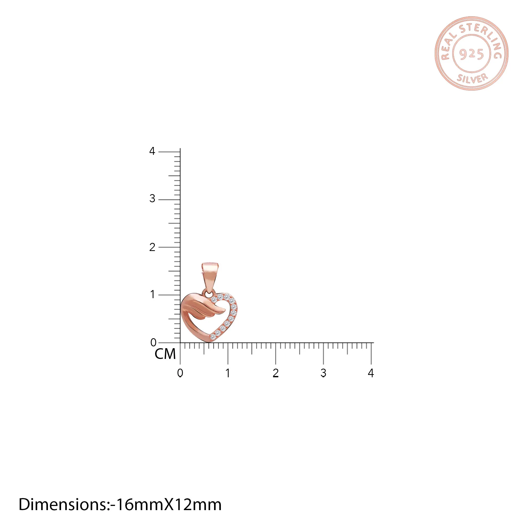 Rose Gold Winged Heart Pendant with Link Chain Giva