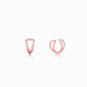 Rose Gold Wire Cross Ear Cuffs Giva